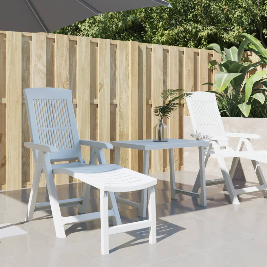 vidaXL Sun Lounger Patio Furniture Folding Outdoor Chaise Lounge Chair Plastic-20