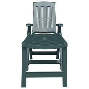 vidaXL Sun Lounger Patio Furniture Folding Outdoor Chaise Lounge Chair Plastic-2