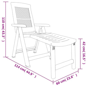 vidaXL Sun Lounger Patio Furniture Folding Outdoor Chaise Lounge Chair Plastic-17