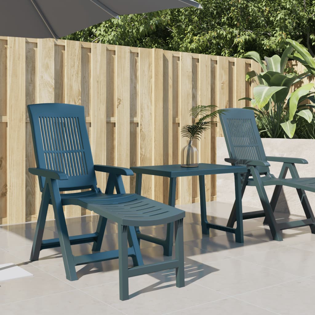vidaXL Sun Lounger Patio Furniture Folding Outdoor Chaise Lounge Chair Plastic-26