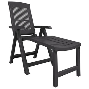 vidaXL Sun Lounger Patio Furniture Folding Outdoor Chaise Lounge Chair Plastic-9