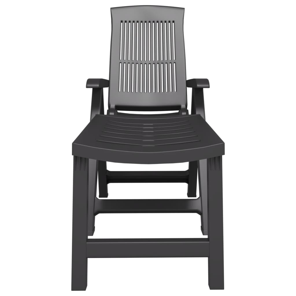 vidaXL Sun Lounger Patio Furniture Folding Outdoor Chaise Lounge Chair Plastic-1