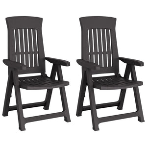 vidaXL Reclining Chair Outdoor Folding Armchair Garden Furniture 2 Pcs PP-2