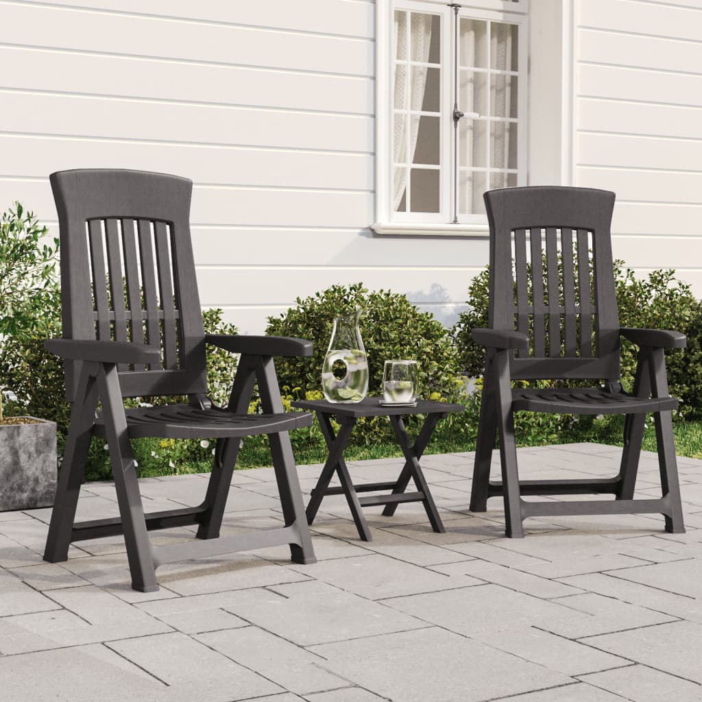 vidaXL Reclining Chair Outdoor Folding Armchair Garden Furniture 2 Pcs PP-14