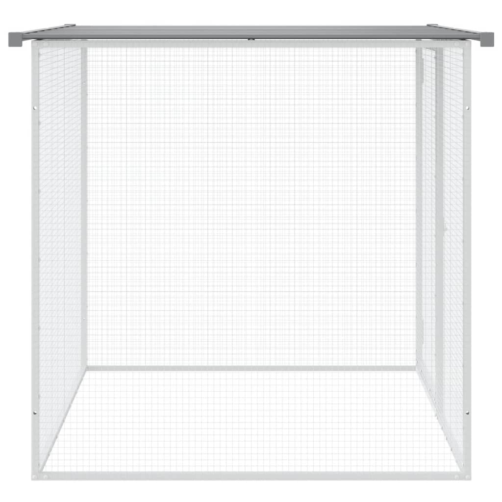 vidaXL Chicken Cage with Roof Metal Chicken Coop Animal House Galvanized Steel-20