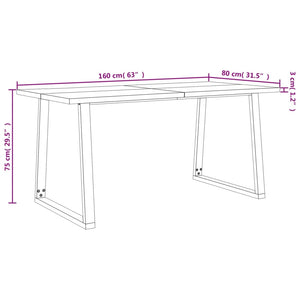 vidaXL Dining Table with Live Edge Dinner Table for Kitchen Solid Wood Acacia-13