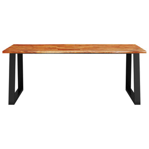 vidaXL Dining Table with Live Edge Dinner Table for Kitchen Solid Wood Acacia-18