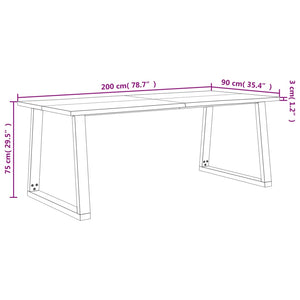 vidaXL Dining Table with Live Edge Dinner Table for Kitchen Solid Wood Acacia-10