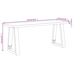 vidaXL Bench with Live Edge Dining Bench Living Room Seating Solid Wood Acacia-1