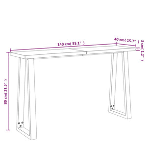 vidaXL Console Table with Live Edge Accent End Side Table Solid Wood Acacia-7