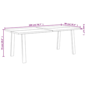 vidaXL Dining Table Rectangle Dining Table with Wood Legs Solid Wood Acacia-0