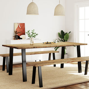 vidaXL Dining Table Rectangle Dining Table with Wood Legs Solid Wood Acacia-6