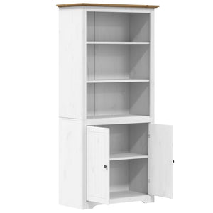 vidaXL Bookshelf Storage File Cabinet Shelf with Doors BODO Solid Wood Pine-11