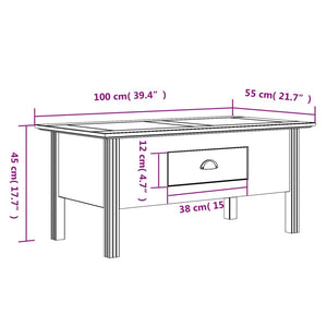 vidaXL Coffee Table Accent Side Table for Living Room BODO Solid Wood Pine-11