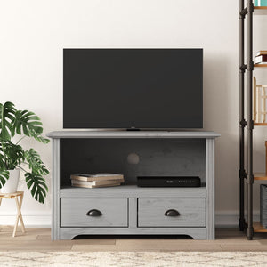 vidaXL TV Stand Storage Entertainment Center with 2 Drawers Solid Wood Pine-26