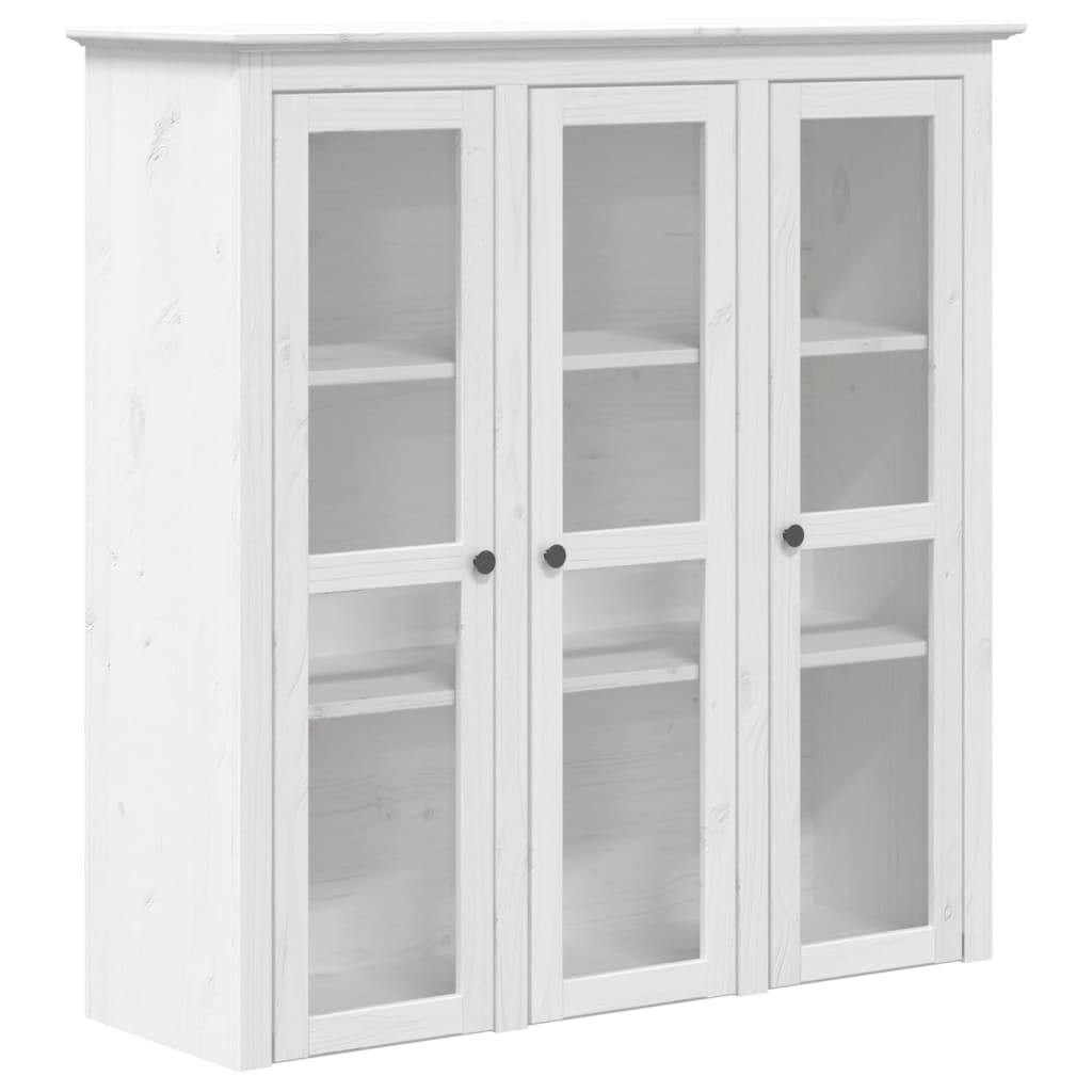 vidaXL Cabinet Storage Book Cabinet with Glass Doors BODO Solid Wood Pine-8