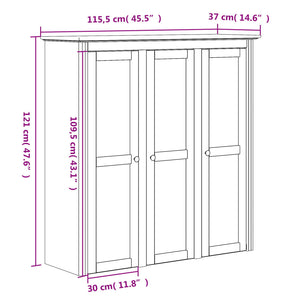 vidaXL Cabinet Storage Book Cabinet with Glass Doors BODO Solid Wood Pine-22