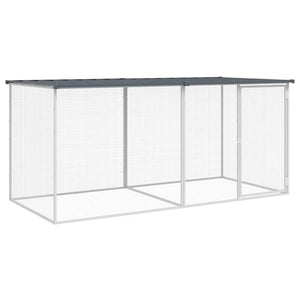 vidaXL Chicken Cage with Roof Metal Chicken Run Animal House Galvanized Steel-76