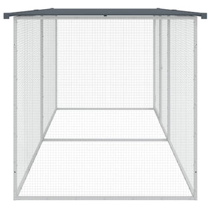 vidaXL Chicken Cage with Roof Metal Chicken Run Animal House Galvanized Steel-29