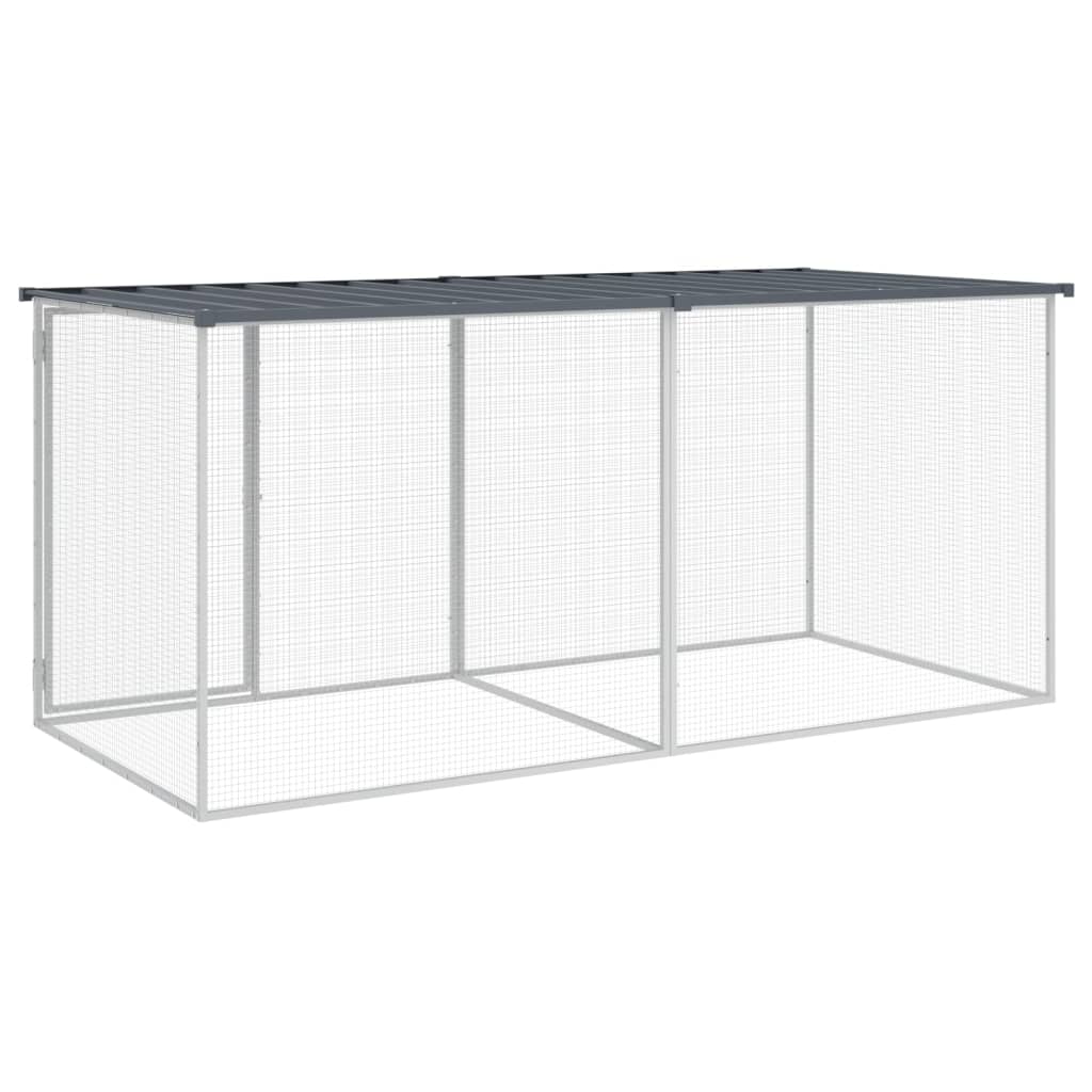 vidaXL Chicken Cage with Roof Metal Chicken Run Animal House Galvanized Steel-38