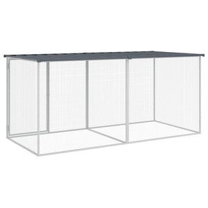 vidaXL Chicken Cage with Roof Metal Chicken Run Animal House Galvanized Steel-38