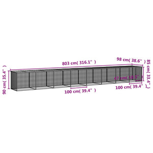 vidaXL Chicken Cage with Roof Metal Chicken Run Animal House Galvanized Steel-83