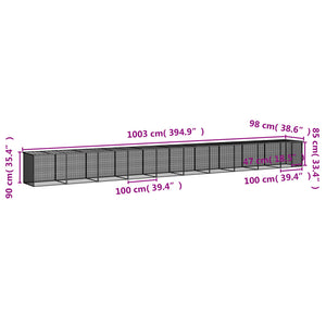 vidaXL Chicken Cage with Roof Metal Chicken Run Animal House Galvanized Steel-33