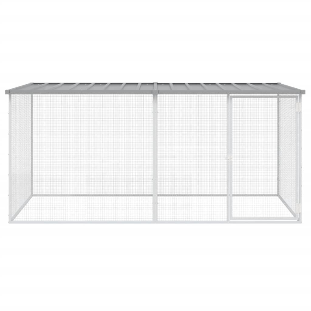 vidaXL Chicken Cage with Roof Metal Chicken Run Animal House Galvanized Steel-60