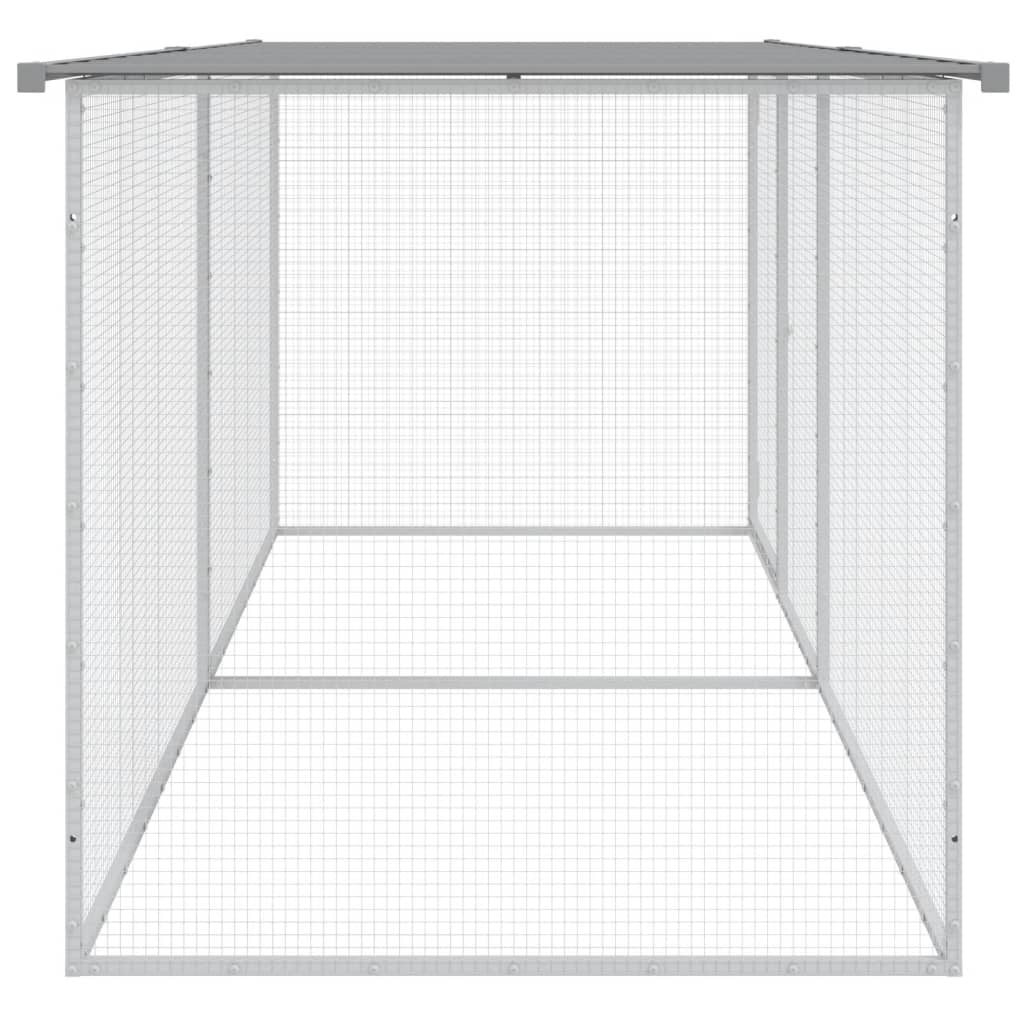 vidaXL Chicken Cage with Roof Metal Chicken Run Animal House Galvanized Steel-69