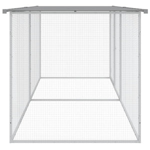 vidaXL Chicken Cage with Roof Metal Chicken Run Animal House Galvanized Steel-69