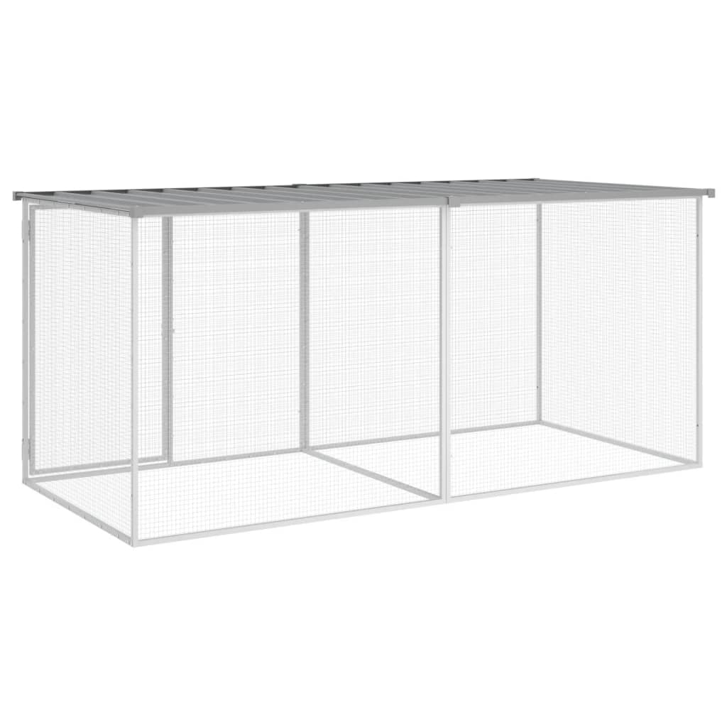 vidaXL Chicken Cage with Roof Metal Chicken Run Animal House Galvanized Steel-78