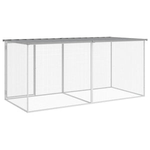 vidaXL Chicken Cage with Roof Metal Chicken Run Animal House Galvanized Steel-78