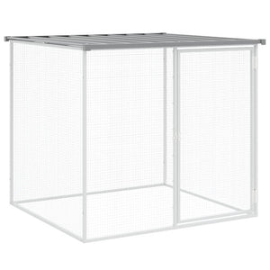 vidaXL Chicken Cage with Roof Metal Chicken Run Animal House Galvanized Steel-87