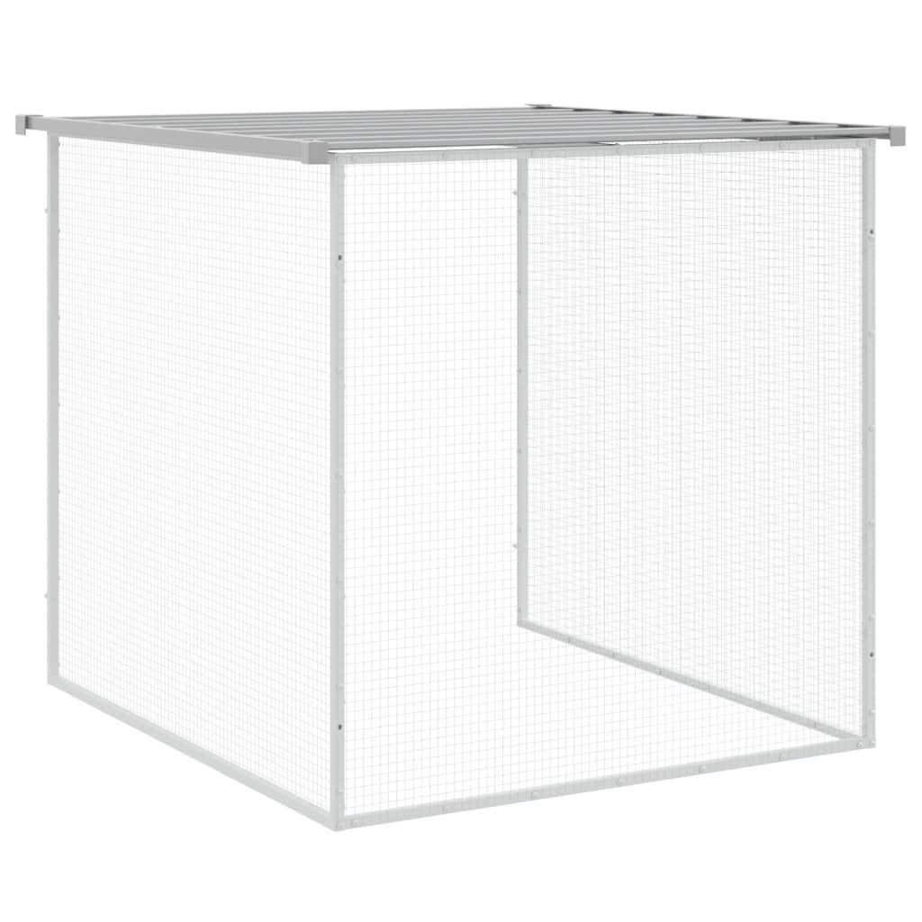 vidaXL Chicken Cage with Roof Metal Chicken Run Animal House Galvanized Steel-5