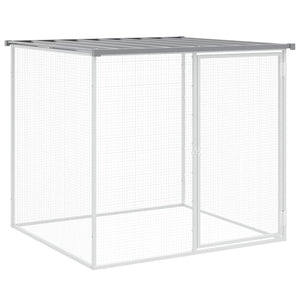 vidaXL Chicken Cage with Roof Metal Chicken Run Animal House Galvanized Steel-62