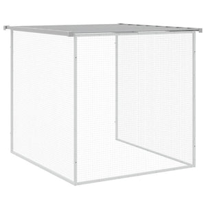 vidaXL Chicken Cage with Roof Metal Chicken Run Animal House Galvanized Steel-82