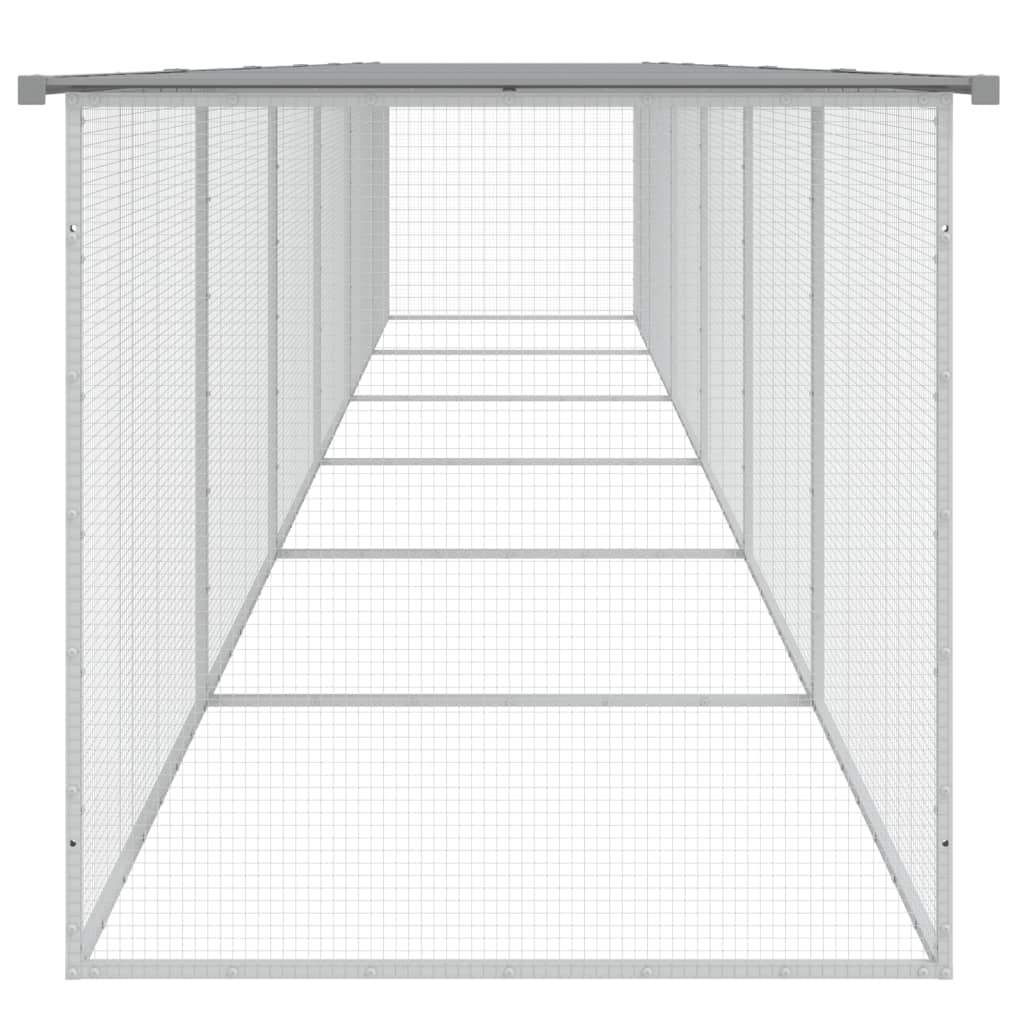 vidaXL Chicken Cage with Roof Metal Chicken Run Animal House Galvanized Steel-75