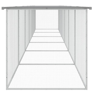 vidaXL Chicken Cage with Roof Metal Chicken Run Animal House Galvanized Steel-75