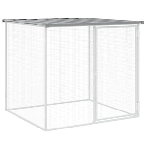 vidaXL Chicken Cage with Roof Metal Chicken Run Animal House Galvanized Steel-7