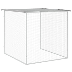 vidaXL Chicken Cage with Roof Metal Chicken Run Animal House Galvanized Steel-18