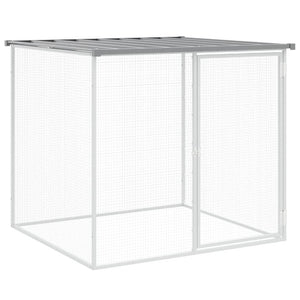 vidaXL Chicken Cage with Roof Metal Chicken Run Animal House Galvanized Steel-20