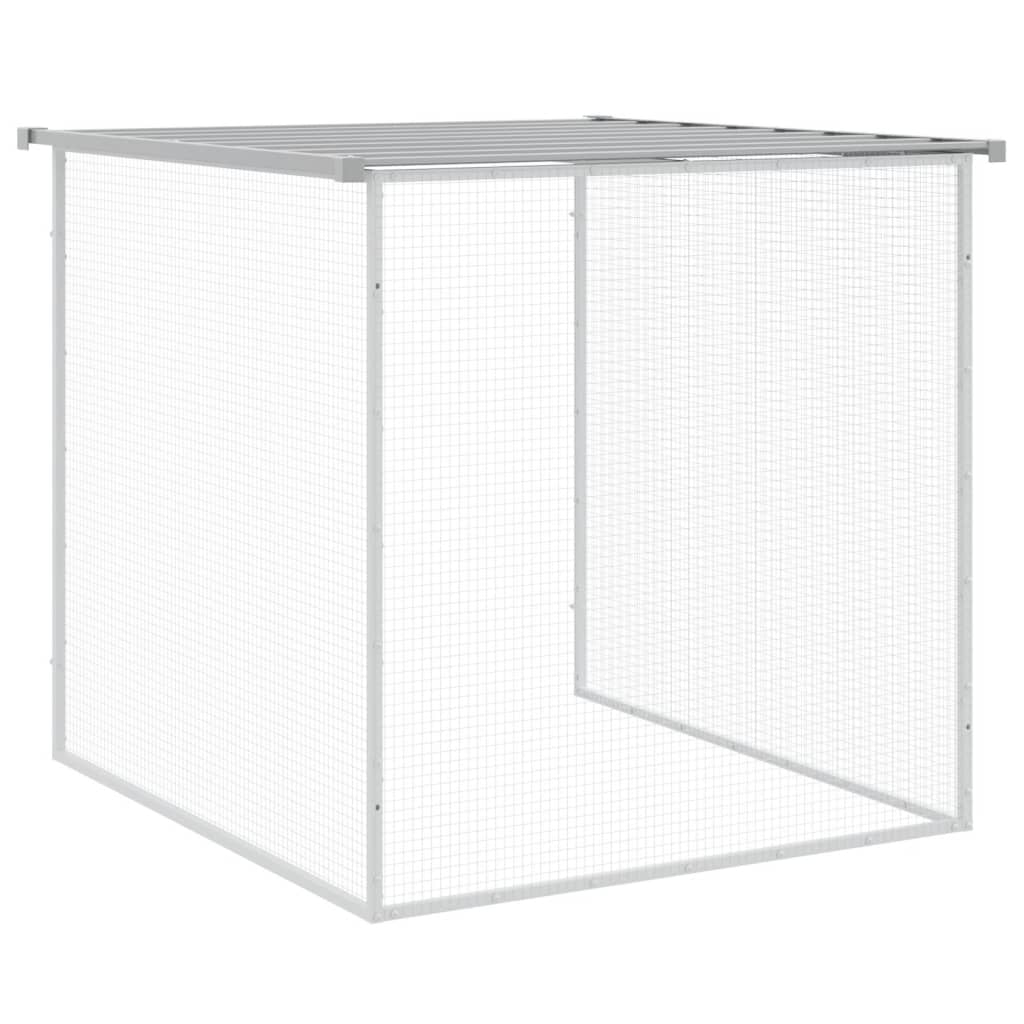 vidaXL Chicken Cage with Roof Metal Chicken Run Animal House Galvanized Steel-8