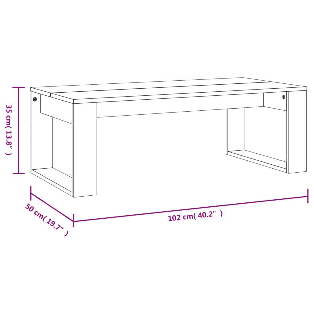 vidaXL Coffee Table Accent Couch Side Table for Living Room Engineered Wood-13