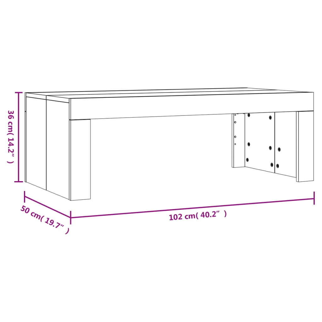 vidaXL Coffee Table Accent Couch Side Table for Living Room Engineered Wood-30