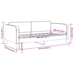 vidaXL Day Bed Light Gray 39.4"x74.8" Twin Fabric-6