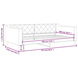 vidaXL Day Bed Dark Gray 39.4"x74.8" Twin Fabric-6