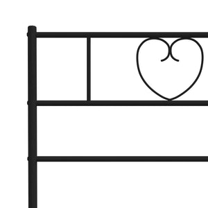 vidaXL Metal Bed Frame with Headboard and Footboard Black 76"x79.9" King-6