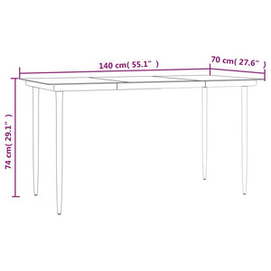 vidaXL Patio Dining Set Outdoor Table and Chair Black Steel and Textilene-3