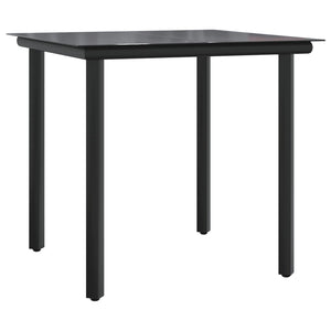 vidaXL Patio Dining Set Outdoor Table and Chair Black Steel and Textilene-33