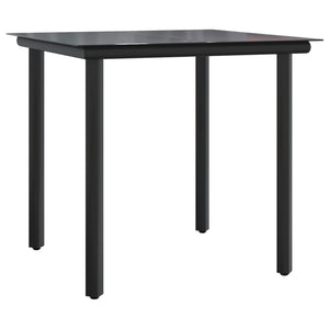 vidaXL Patio Dining Set Outdoor Table and Chair Black Steel and Textilene-25